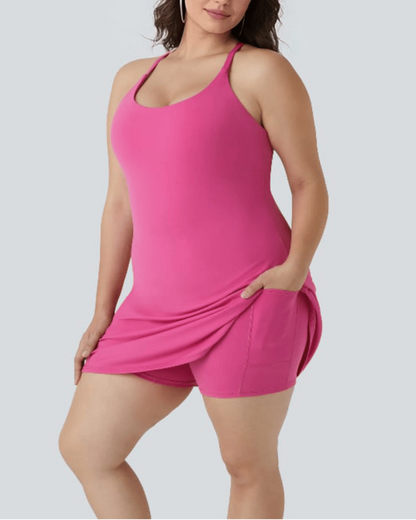 Cloudful™ 2-in-1 Backless Flare Dress – Easy Peezy Edition