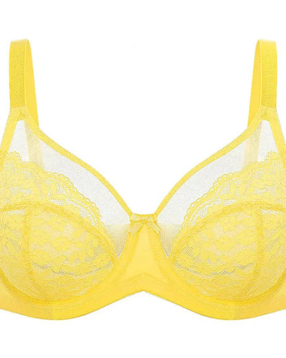 Floral lace shaping plus size bra