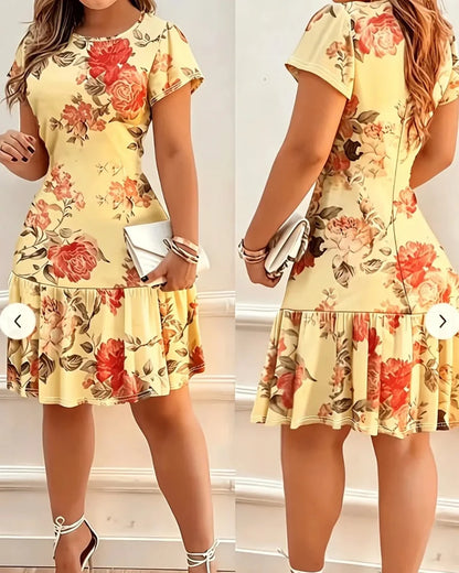 Women’s Casual Print Stretch Dress Stylish Summer Daily Wear