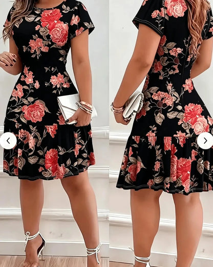 Women’s Casual Print Stretch Dress Stylish Summer Daily Wear