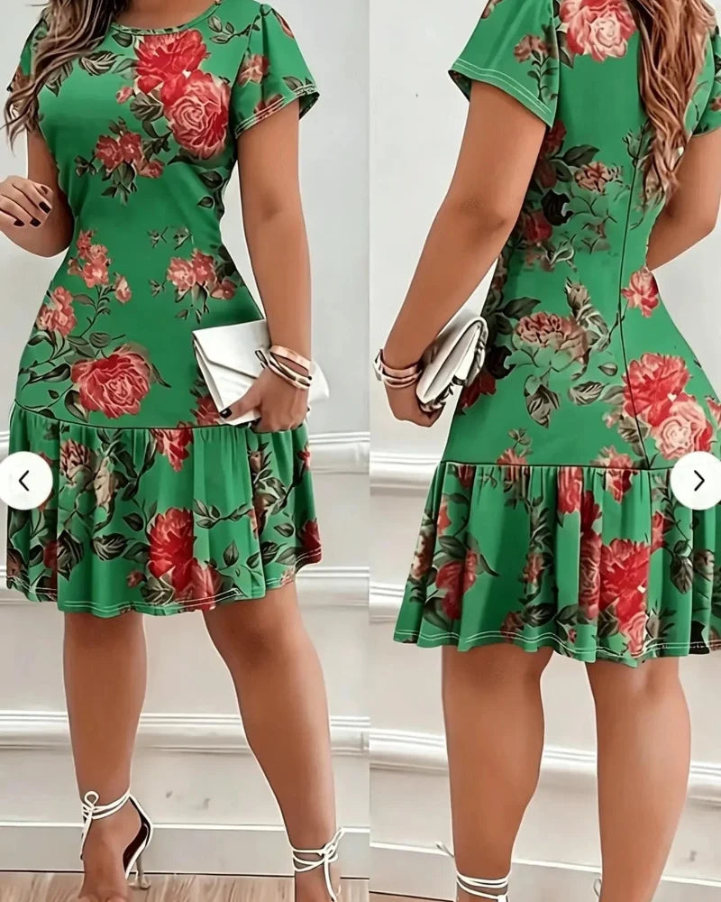 Women’s Casual Print Stretch Dress Stylish Summer Daily Wear