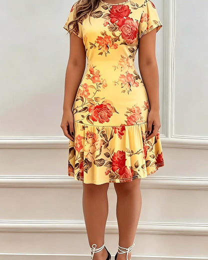 Women’s Casual Print Stretch Dress Stylish Summer Daily Wear