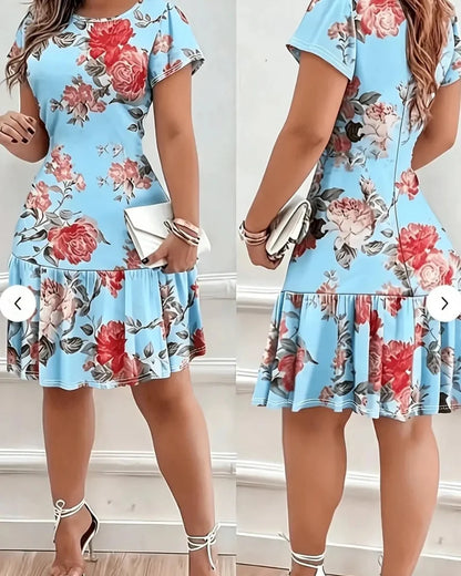 Women’s Casual Print Stretch Dress Stylish Summer Daily Wear