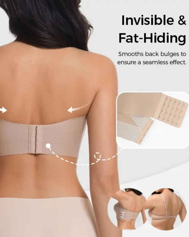 Strapless Jelly Wireless Padded Bra, Non-Slip Seamless Comfort