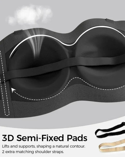 Strapless Jelly Wireless Padded Bra, Non-Slip Seamless Comfort