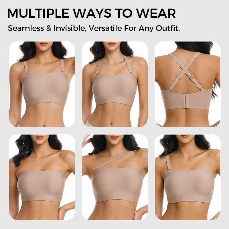 Strapless Jelly Wireless Padded Bra, Non-Slip Seamless Comfort