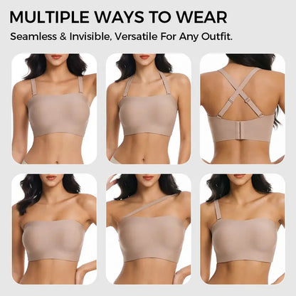 Strapless Jelly Wireless Padded Bra, Non-Slip Seamless Comfort
