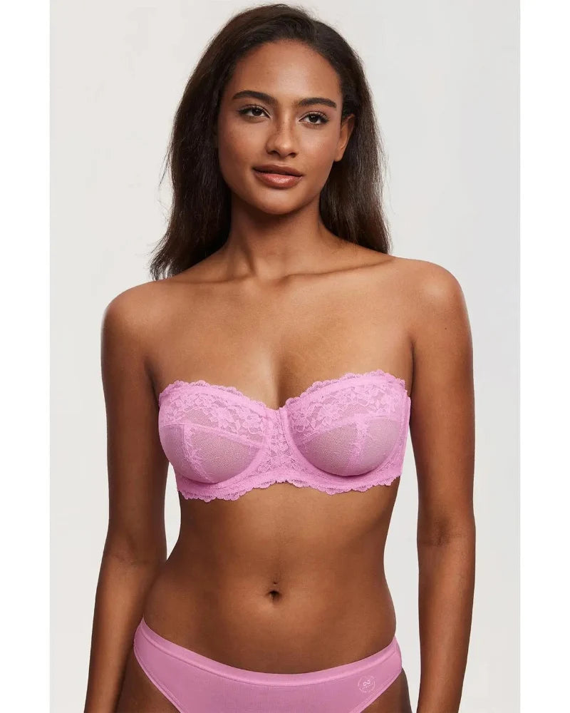 Lace Strapless See-Through Plus Size Convertible Underwire Bra