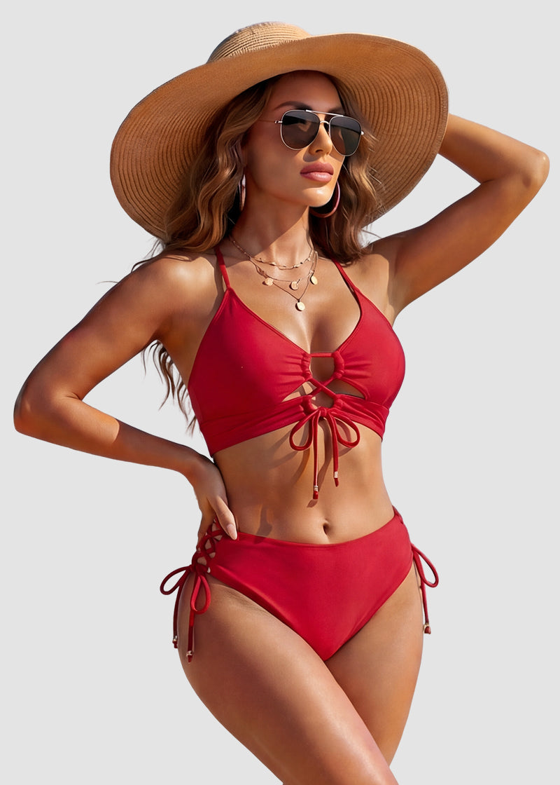 Women’s Cutout String Bikini Set Two Piece Swimsuit Bathing Suit
