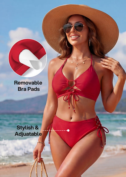 Women’s Cutout String Bikini Set Two Piece Swimsuit Bathing Suit