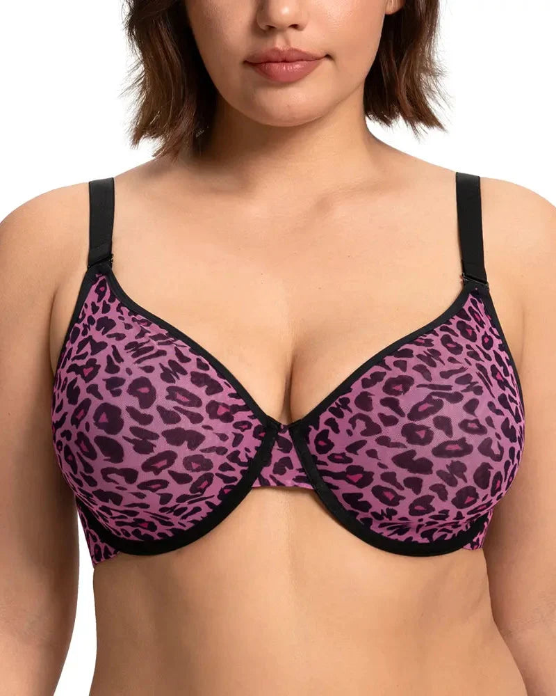 Air Light Plus Size Mesh Underwire Minimizer Bra