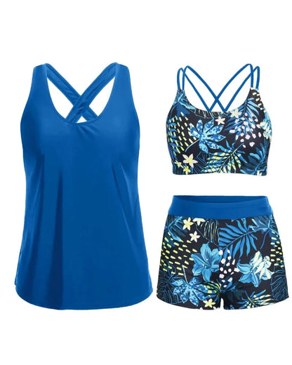 3-Piece Tummy Control Tankini Swimwear