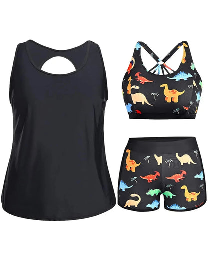 3-Piece Tummy Control Tankini Swimwear