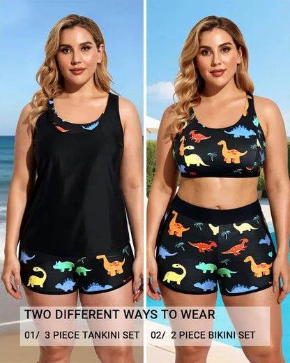 3-Piece Tummy Control Tankini Swimwear