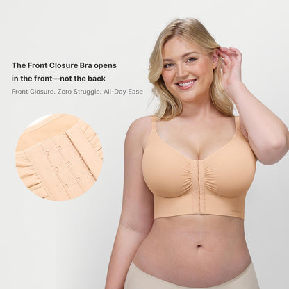 Seamless Push-Up Bra Top with Front Closure