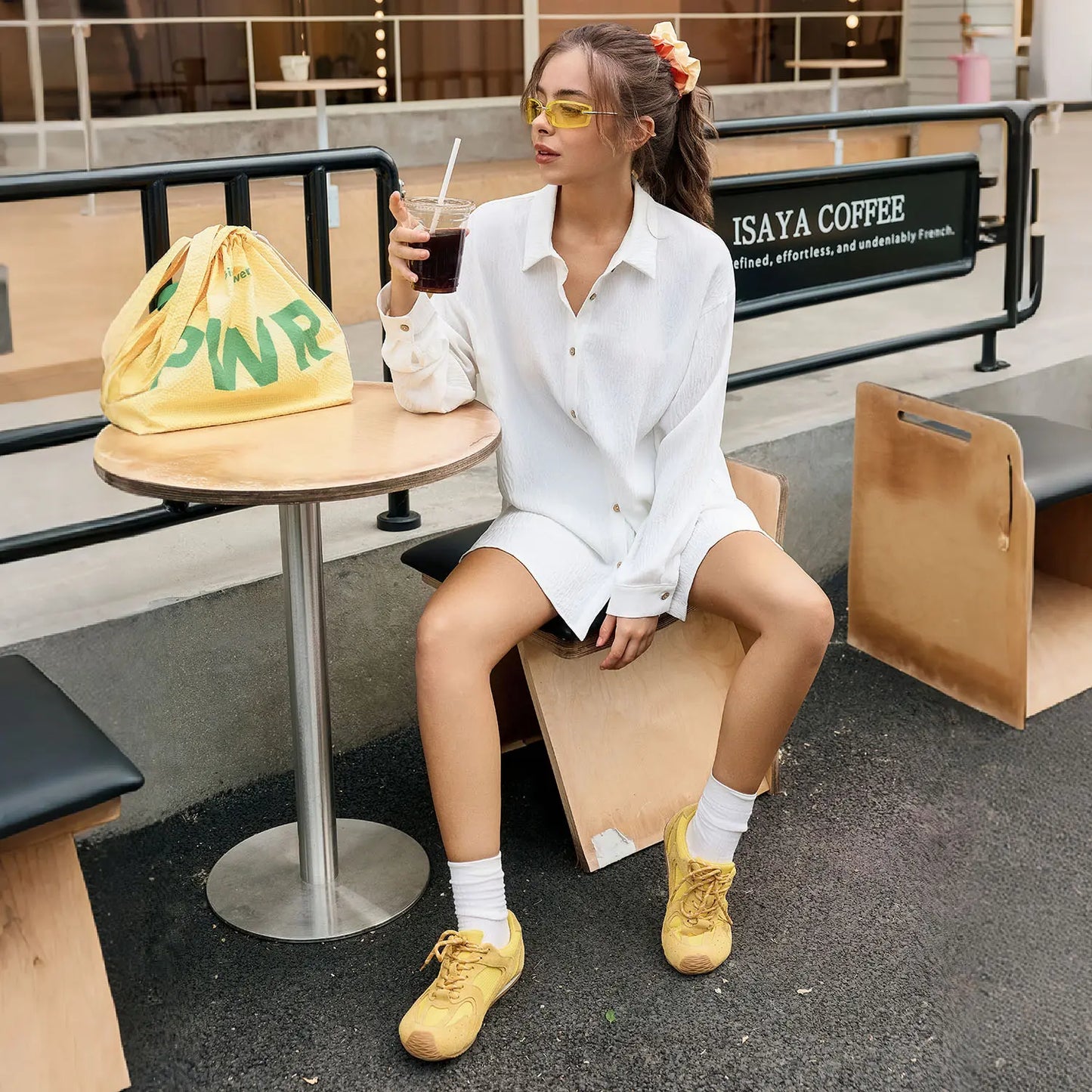 Women Gauze Shirt Shorts Set 2-in-1 Oversized Beach Cover Up Outfit