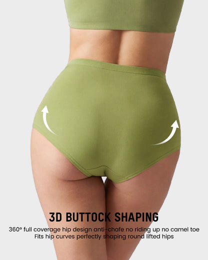 High-Waist Cotton Support Briefs for Women (4 Pack)