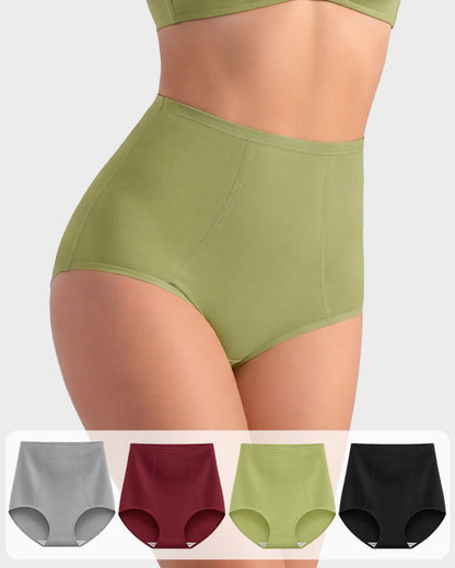 High-Waist Cotton Support Briefs for Women (4 Pack)