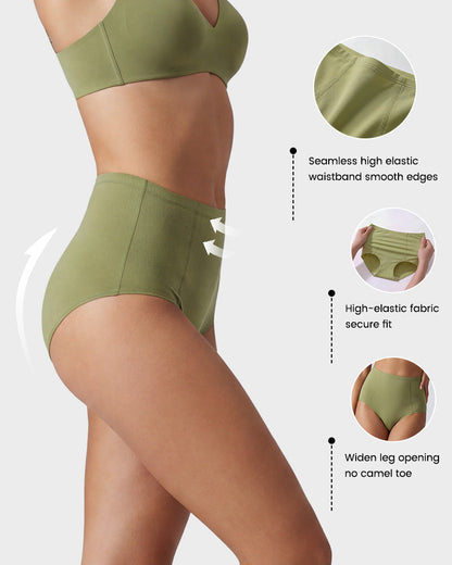 High-Waist Cotton Support Briefs for Women (4 Pack)