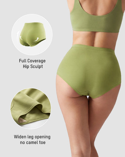 High-Waist Cotton Support Briefs for Women (4 Pack)