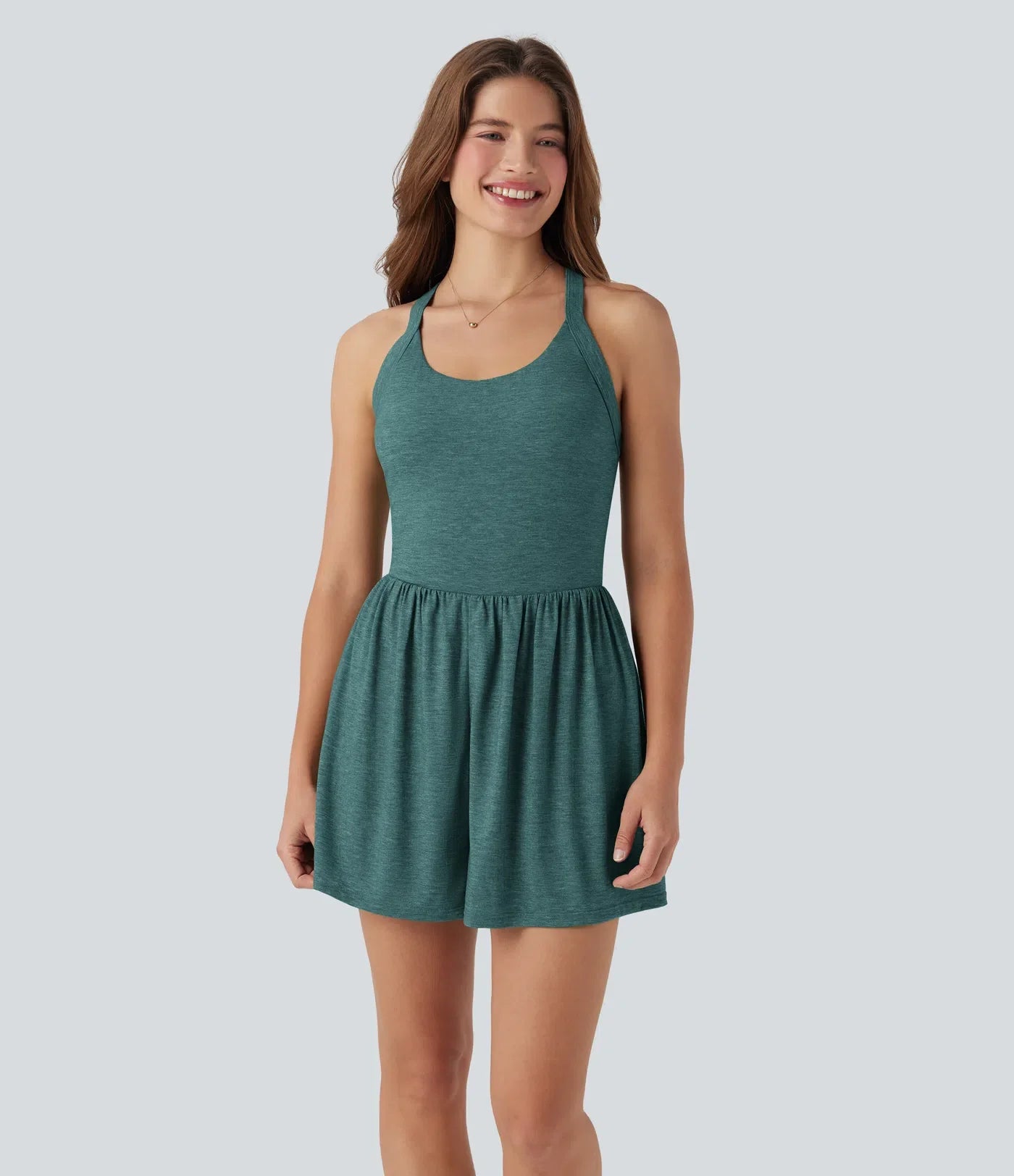 Backless Twisted Side Pocket 2-in-1 Resort Romper-Easy Peezy Edition