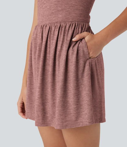 Backless Twisted Side Pocket 2-in-1 Resort Romper-Easy Peezy Edition