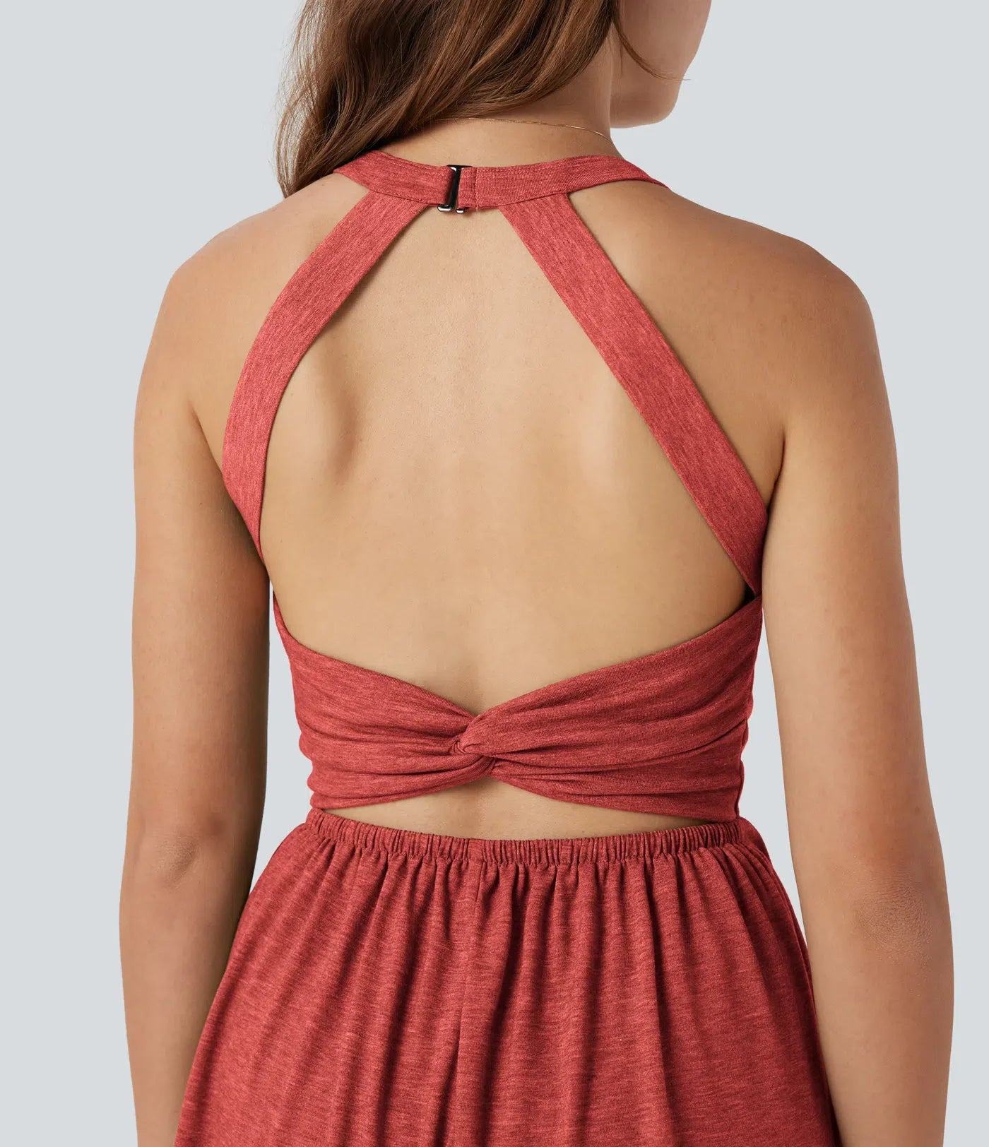 Backless Twisted Side Pocket 2-in-1 Resort Romper-Easy Peezy Edition