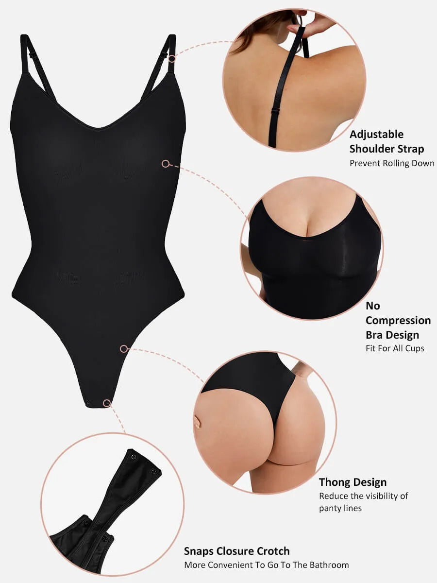 Seamless Covered Bust Jumpsuit Thong Bodysuit Fit