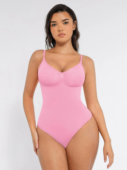 Seamless Covered Bust Jumpsuit Thong Bodysuit Fit
