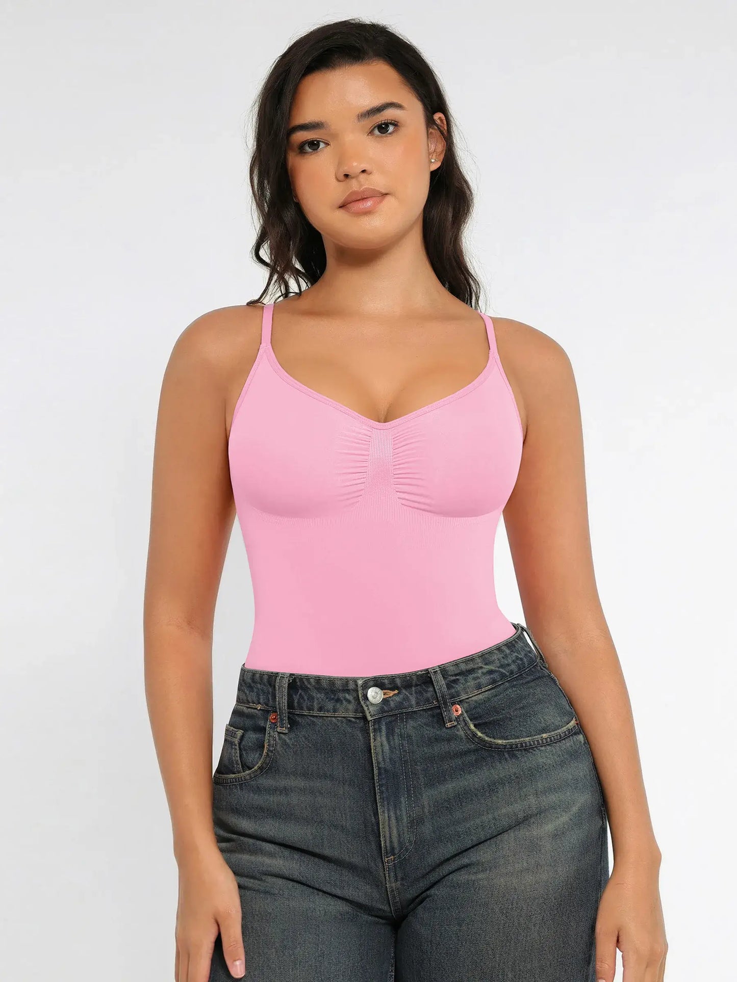 Seamless Covered Bust Jumpsuit Thong Bodysuit Fit