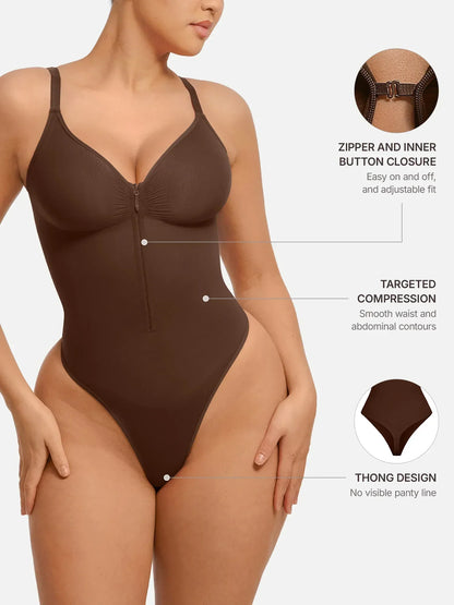 Shapecurve Tummy Control Seamless Zipper Shaping Bodysuit
