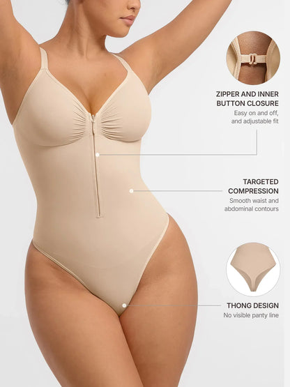 Shapecurve Tummy Control Seamless Zipper Shaping Bodysuit