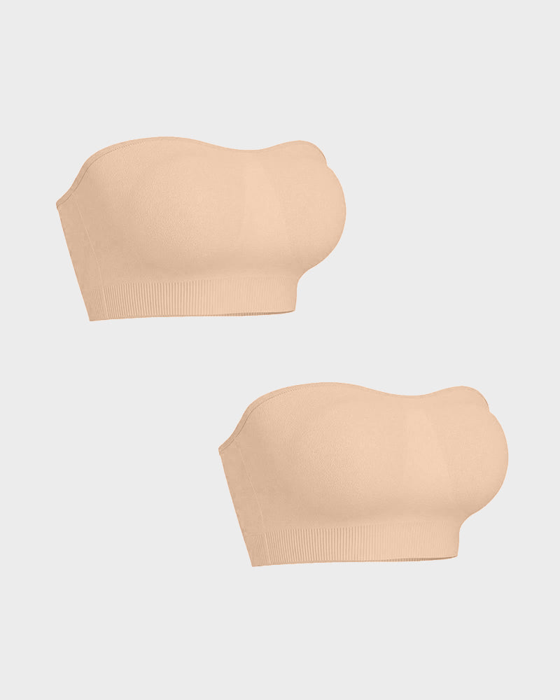 Wireless Strapless Bandeau Bra with Anti‑Slip Silicone Support