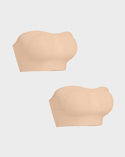 Wireless Strapless Bandeau Bra with Anti‑Slip Silicone Support