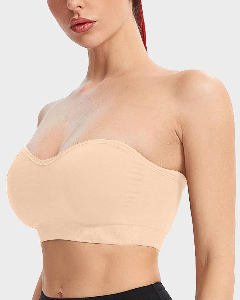 Wireless Strapless Bandeau Bra with Anti‑Slip Silicone Support