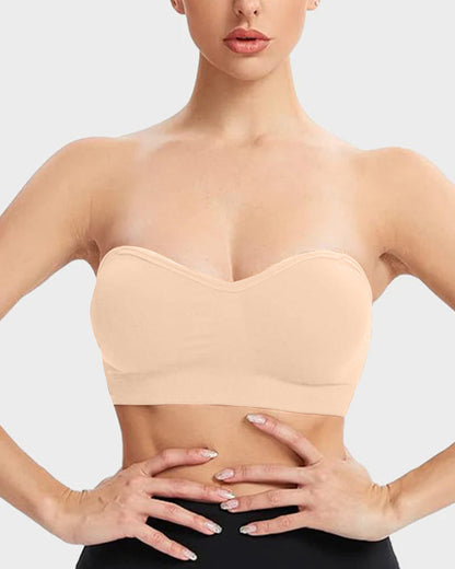 Wireless Strapless Bandeau Bra with Anti‑Slip Silicone Support