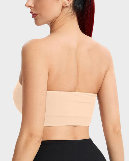 Wireless Strapless Bandeau Bra with Anti‑Slip Silicone Support
