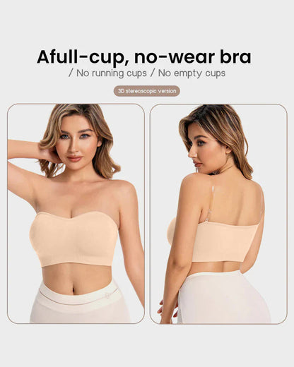 Wireless Strapless Bandeau Bra with Anti‑Slip Silicone Support