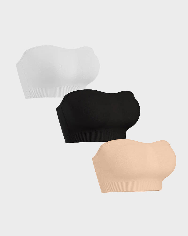 Wireless Strapless Bandeau Bra with Anti‑Slip Silicone Support