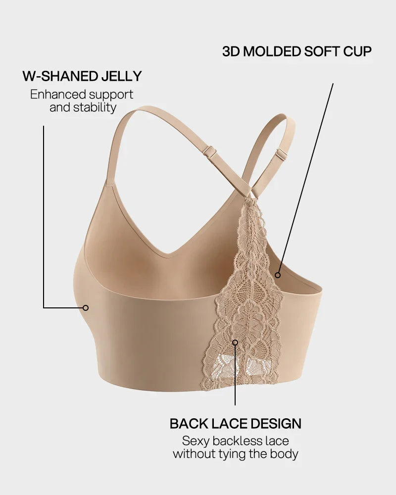 Wireless Seamless Lace Jelly Bralette with Light Padding
