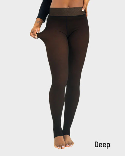 Translucent Fleece Lined Tights For Women