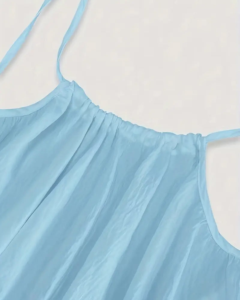 Women’s Chic Solid Color Backless Cami Dress
