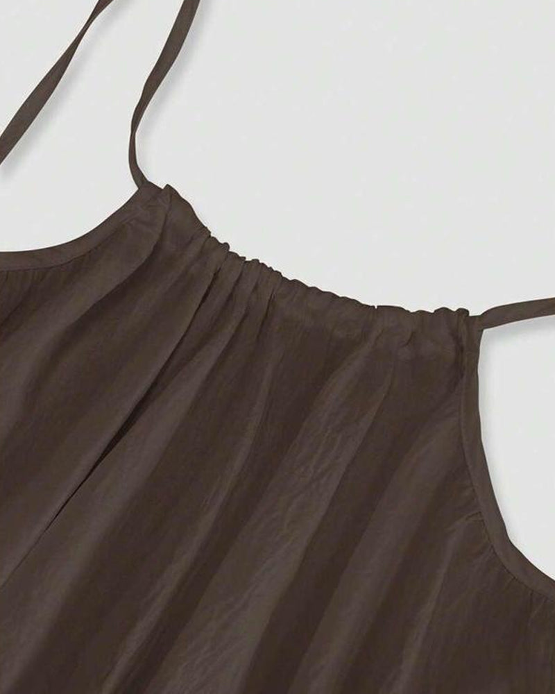 Women’s Chic Solid Color Backless Cami Dress