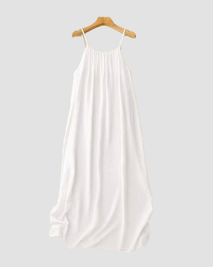 Women’s Elegant Solid Color Backless Slip Dress