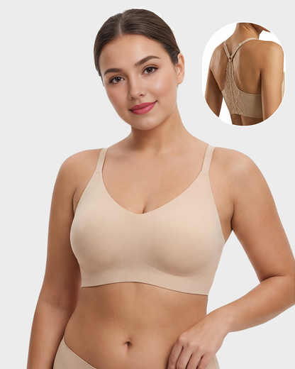 Wireless Seamless Lace Jelly Bralette with Light Padding