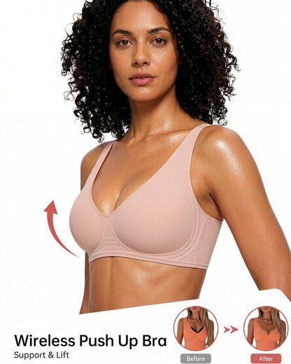 Deep V Seamless Wireless Push Up Bras for Women