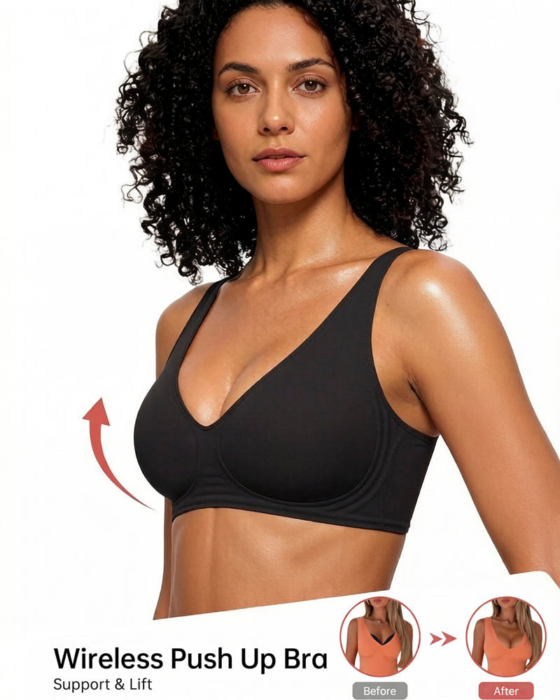 Deep V Seamless Wireless Push Up Bras for Women