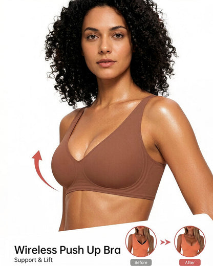 Deep V Seamless Wireless Push Up Bras for Women