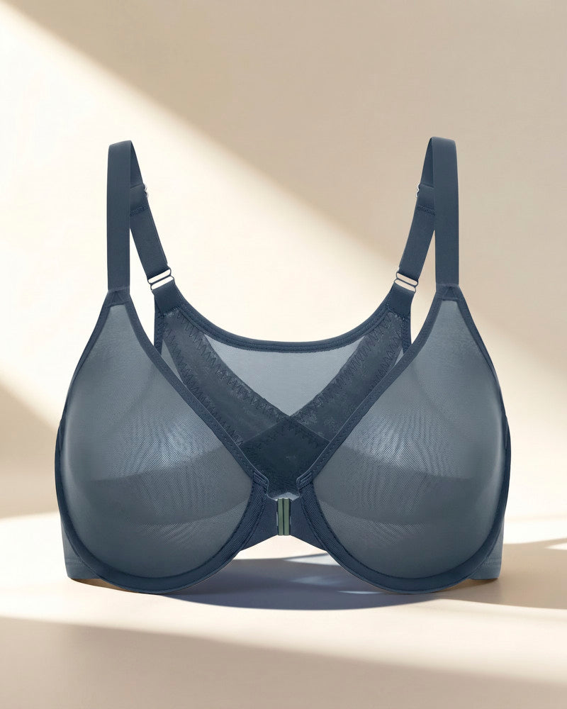 All-Day Comfort Front Closure Mesh Bra