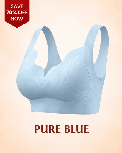 Seamless Wire-Free Push-Up Bra with Full Coverage Support